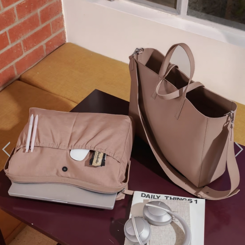 Calpak Haven Laptop Tote Bag in Taupe